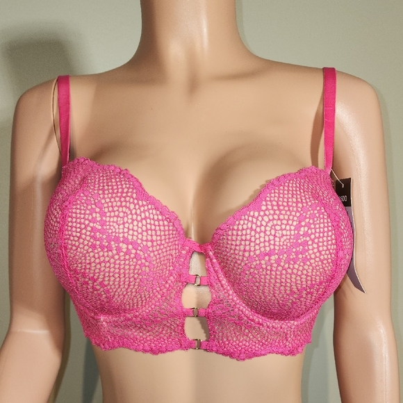 Adore Me Pink Lace Demi Bra with Underwire - Picture 1 of 8